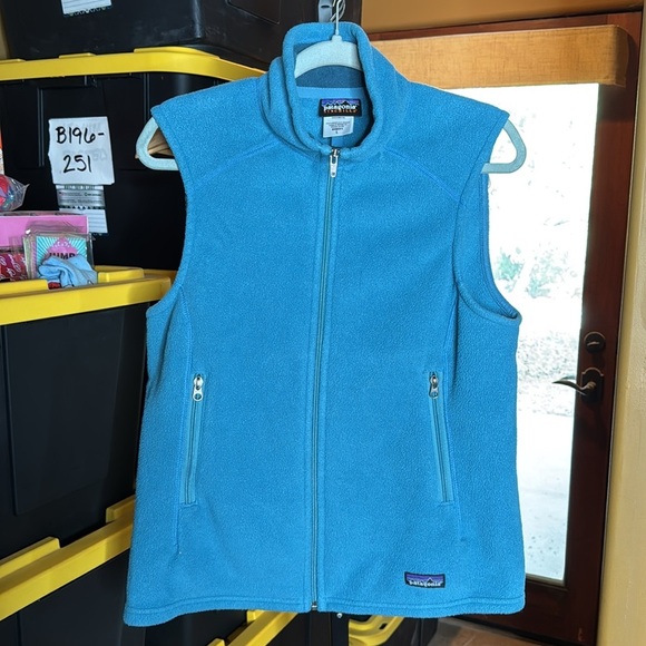 Patagonia Synchilla Turquoise Blue Fleece Vest Size Large Full Zip - Picture 4 of 10